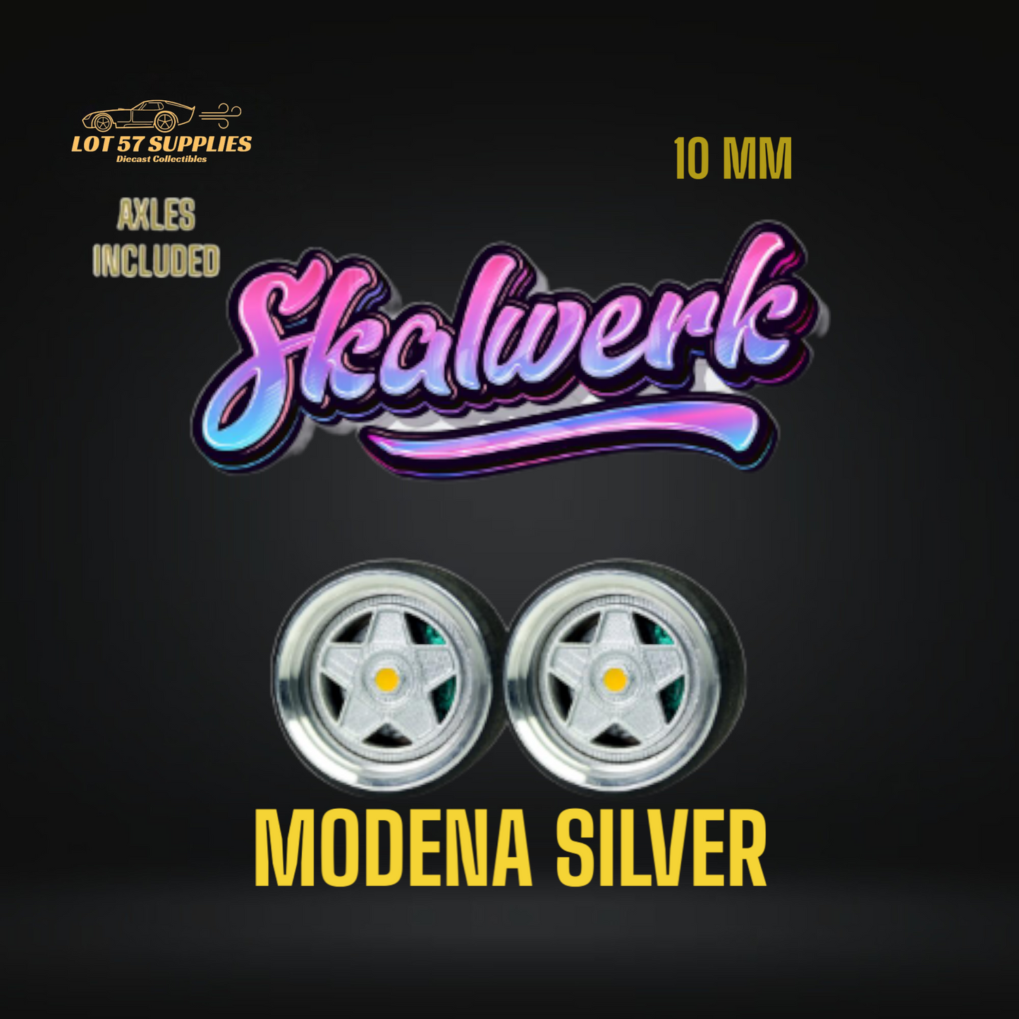 SKALWERK Wheels 1:64 10mm High Quality Wheels With Bearing System Group 3 *AXLES INCLUDED*