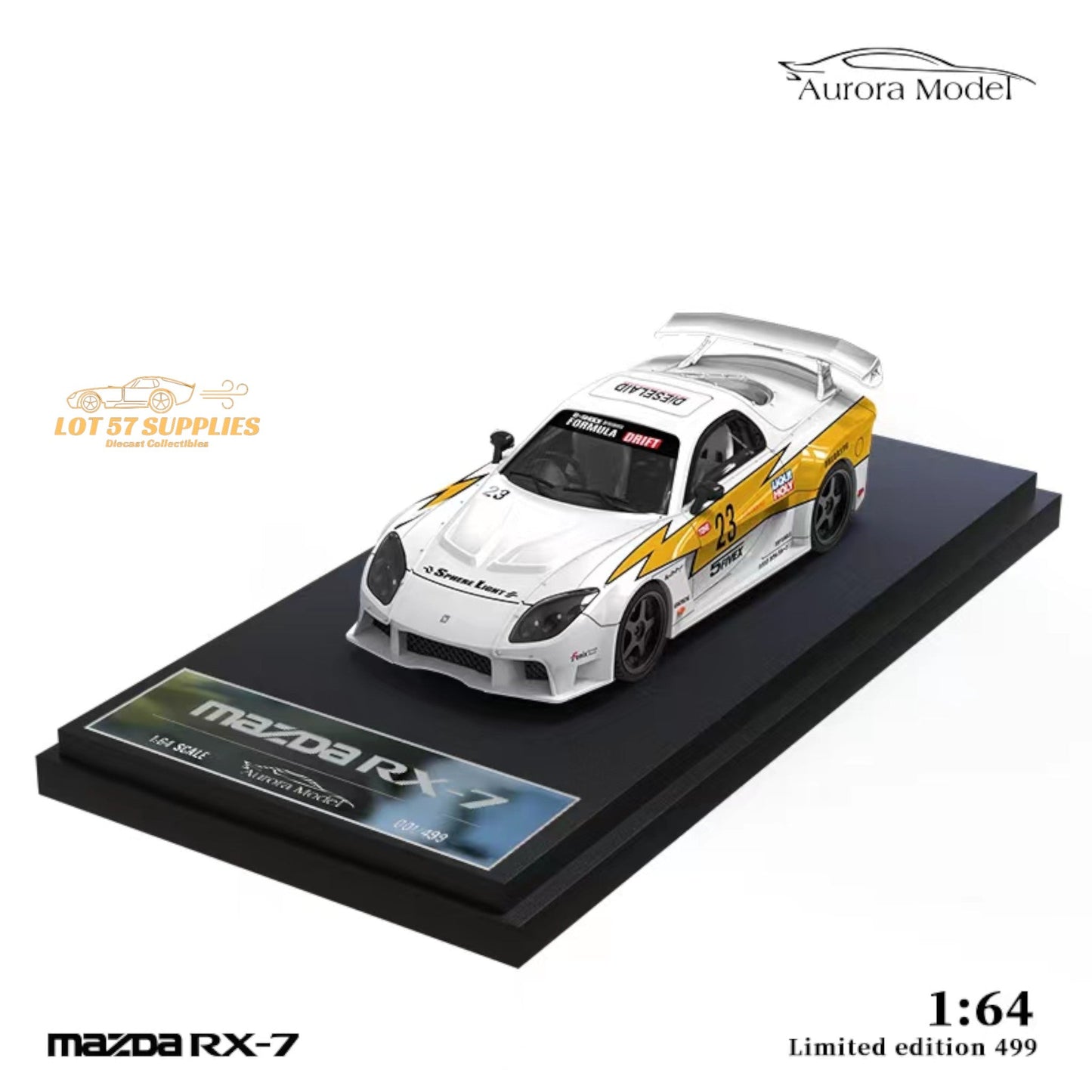 Aurora Model Mazda RX-7 VeilSide Lightning Livery #23 Ordinary Version 1:64
