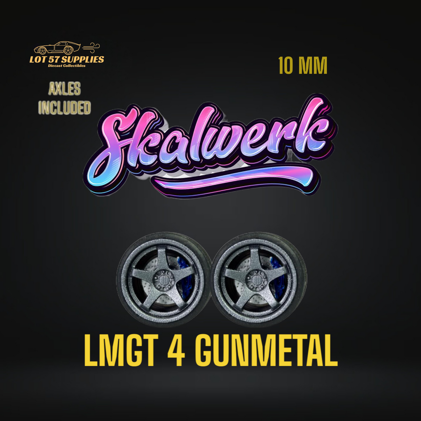 SKALWERK Wheels 1:64 10mm High Quality Wheels With Bearing System Group 3 *AXLES INCLUDED*