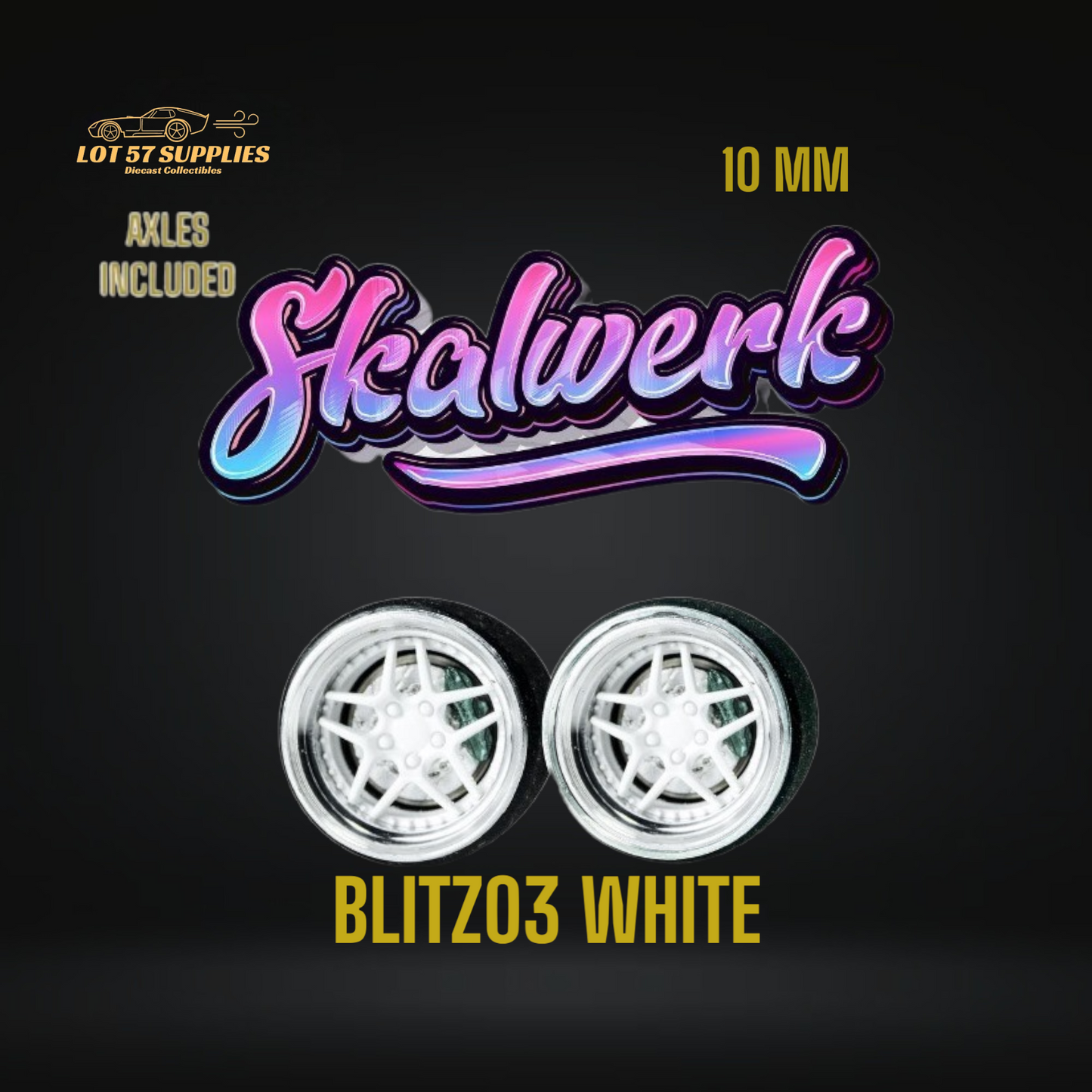 SKALWERK Wheels 1:64 10mm High Quality Wheels With Bearing System Group 2 *AXLES INCLUDED*