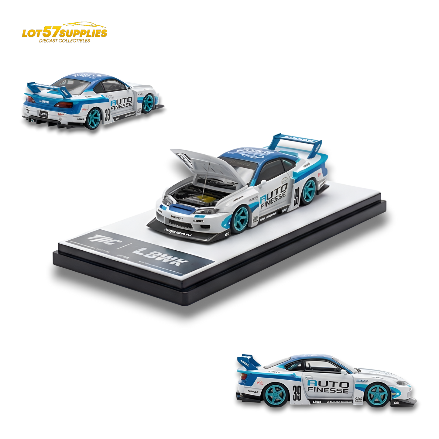 TPC Silvia S15 LBWK Blue - White 1:64