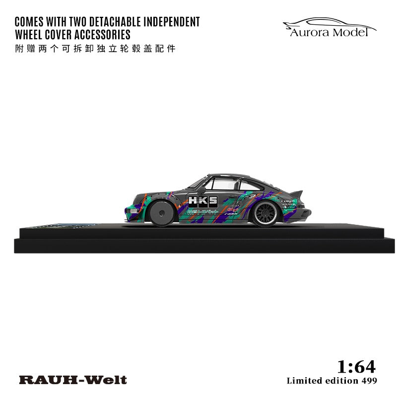 Aurora Model Porsche 964 RWB HKS Livery Ducktail 1:64