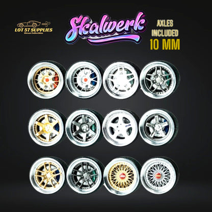 SKALWERK Wheels 1:64 10mm High Quality Wheels With Bearing System Group 2 *AXLES INCLUDED*