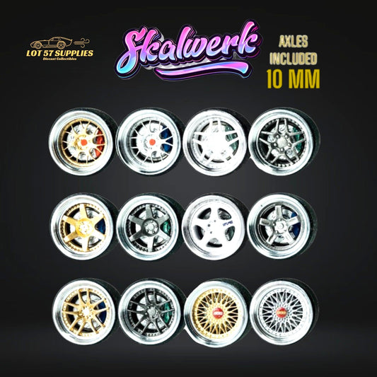 SKALWERK Wheels 1:64 10mm High Quality Wheels With Bearing System Group 2 *AXLES INCLUDED*