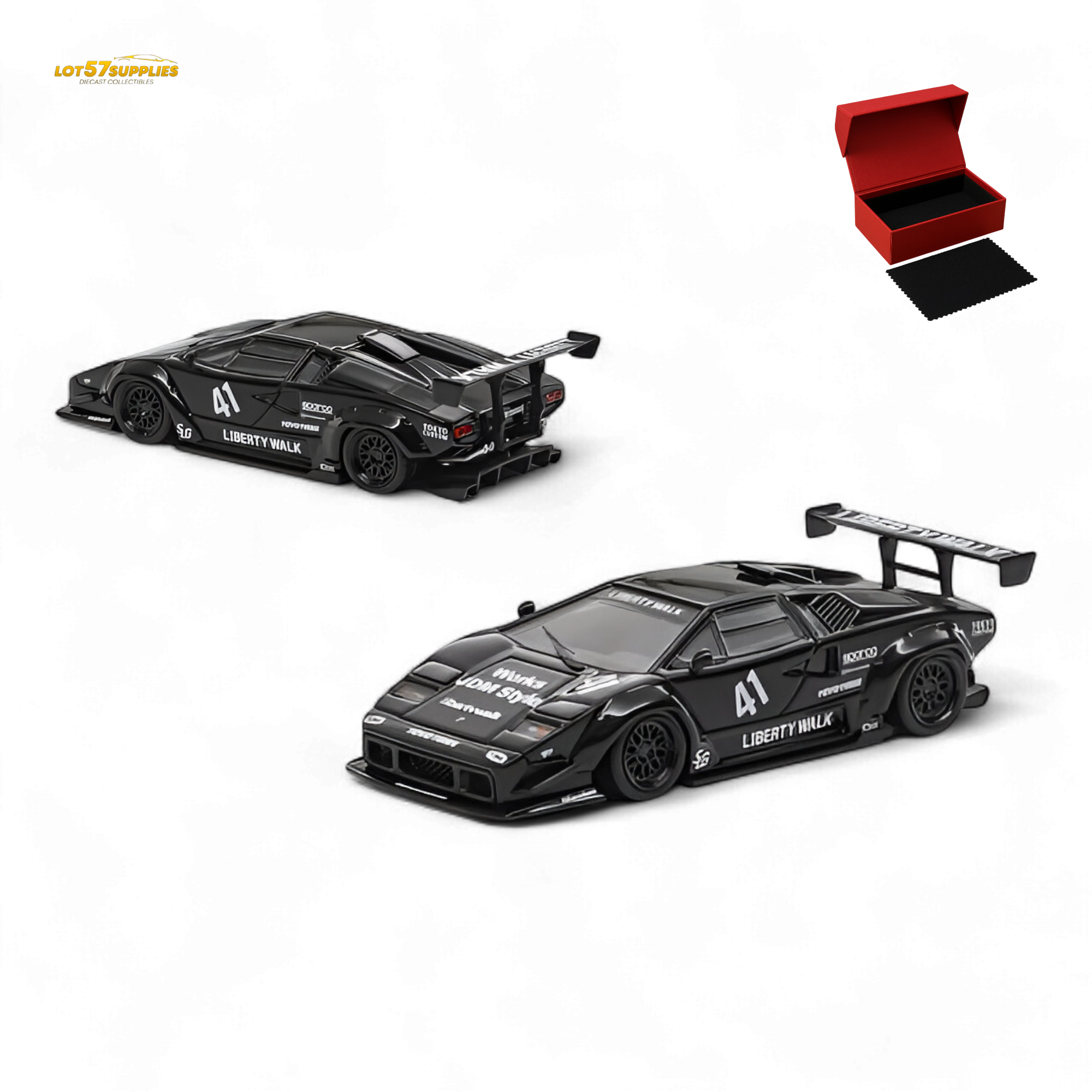 Vision64 Lamborghini Countach Luxury Version Black 1:64 – Mascar Displays