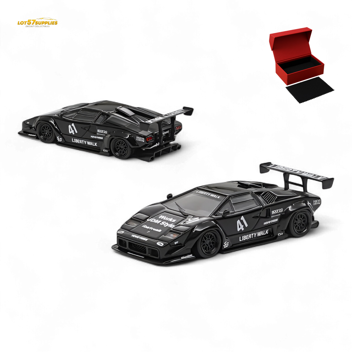 Vision64 Vision64 Lamborghini Countach Luxury Version Black 1:64 – Mascar Displays