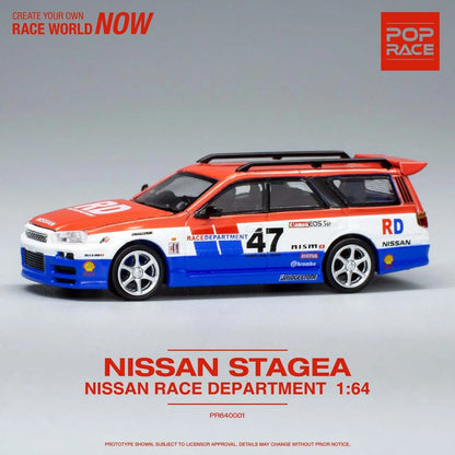 Pop Race x XCARTOYS Nissan Stagea R34 GTR BRE Race Department 1:64 PR6400S7-01